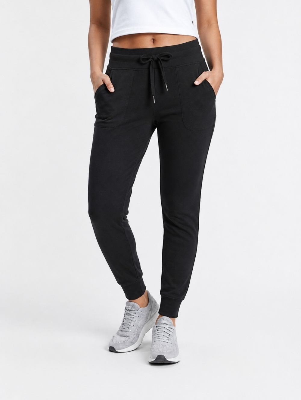 Zyia Unwind Joggers Black High Rise Soft Stretch Lounge Athleisure M